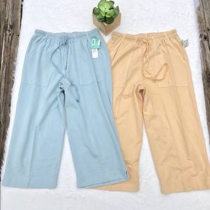 Hot Cotton Set Of 2 Small Cropped Casual Pants